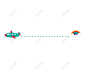 分界线卡通可爱飞机彩虹分割线