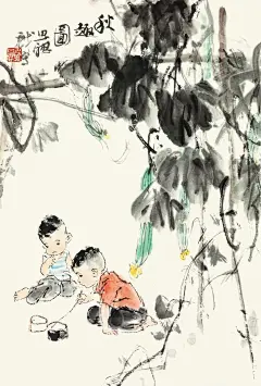 周思聪 童趣国画作品 - 小红书