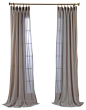 Faux Linen Sheer Curtain Single Panel, Nickel, 50"x108" contemporary-curtains