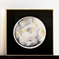 Custom Framing Options | Gray & Gold Gilded Watercolor Sphere | Naomi Ernest | Original Art
