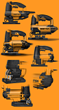 Bostitch Jigsaw : In the development of Bostitch power tools, I was responsible for the design of the corded jigsaw. This shows some snapshots throughout the design process from early sketches to printed models to digitally rendered images that were used 