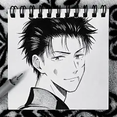 黑白人物插画