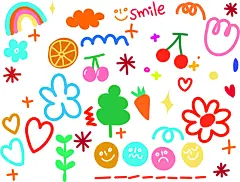 可爱风涂鸦儿童手绘插画背景