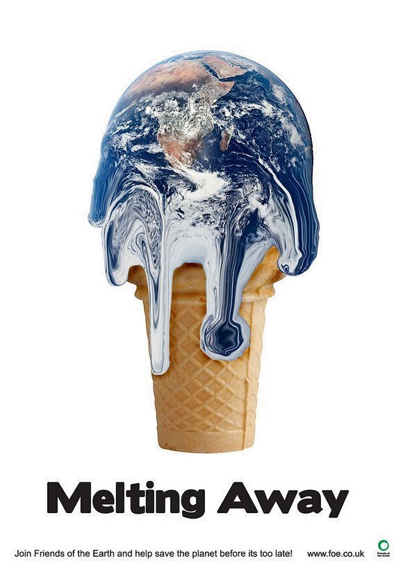 冰淇淋 地球 创意广告 都要融化啦
