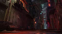 {插画系列}现代城市室外场景(插画)