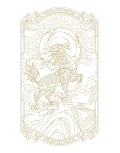传统文化上古神兽：麒麟手绘线稿AI矢量文件 - 小红书