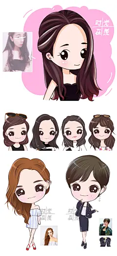 卡通Q版手绘头像情侣速写素描真人物形象logo设计漫画定制作-淘宝网