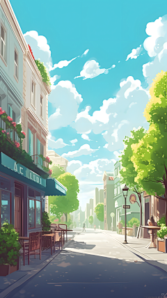 岁七吖采集到插画 场景类
