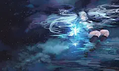 在水中央-瑜谦__涂鸦王国插画