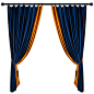美式现代简约高档大气客厅卧室蓝色橙色拼接拼色定制豪华欧式窗帘-tmall.com天猫