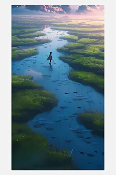 数字艺术手绘插画情景插画人物风景插画-众图网