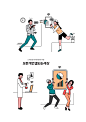 创意手绘休闲商务工作生活远程智能科技青年人物插画设计素材K292-淘宝网