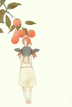摘果-冬生_水彩_涂鸦王国插画