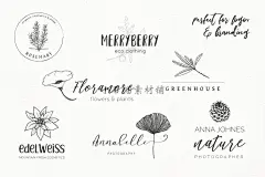 植物花卉黑白线稿素描简笔画装饰边框背景AI临摹设计素材ai373-淘宝网