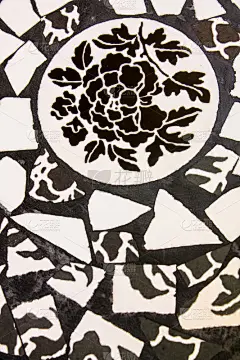 瓷砖风格黑白花。