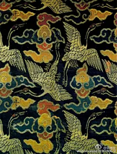 明代纹样：云鹤、鱼藻、四合云纹小团凤、缠枝莲、云凤、兔、缠枝花、福寿双鱼、折枝海棠 ​​​​