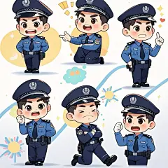 警察蜀黍表情包 Q版反诈民警 - 小红书