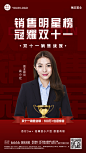 房地产双十二中介销售销冠业绩喜报战报海报