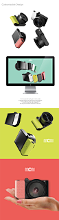 Moai, Modular Camera : A minimal camera Moai is a concept camera that enhances interactive usability, emotional attachment, and product's expanded life-cycle. Modularized parts allow users to customize ones' own camera to be more practical, functional, an