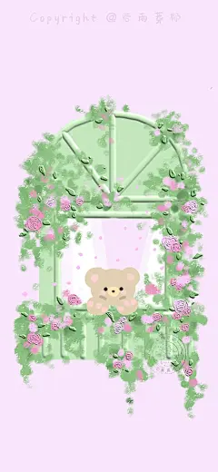 cr.微博@谷雨芽郁__211009_可爱 动物 油画 质感 手机壁纸