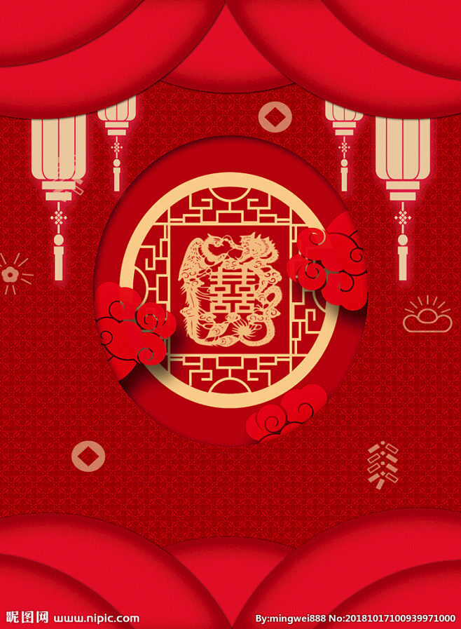 红色婚庆背景