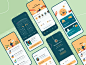 MonyetPay - App Design Exploration  typography transaction setting profile people payment pay monkey mobile illustrations icons history hand friends flat design credit card bank application app design app