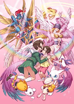 数码宝贝 同人图 插画 壁纸 | 数码宝贝同人明信片预售中 | 半次元-第一中文COS绘画小说社区
