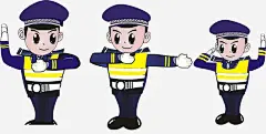 维持秩序的卡通警察小男孩免抠素材 平面电商 创意素材 png素材