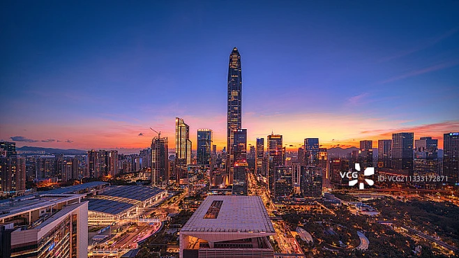 深圳福田CBD平安大厦的日落正版高清图片下载-视觉中国VCG.COM-花瓣网