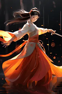 古装国风武侠少女创意插画