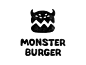 This contains an image of: Monster burger logo design