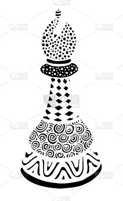 手绘涂鸦素描象棋主教矢量插图艺术