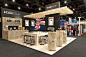 Too much wood, but some cool pieces within the booth (wood panels, lighting, etc.):