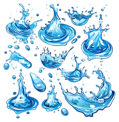 水水滴蓝色液体气泡漂浮-漂浮的蓝色液体滴与气泡。宁静