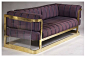Brass & Lucite Sofa by Karl Springer: