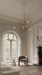 Three Different Approaches To Neoclassical Interiors : Neoclassical home interiors with impressively high-ceilings and architectural arches, deeply decorative coving & boiserie, modern furnishings and elegant flair.[主动设计米田整理]
