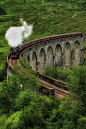 Scotland.The Jacobite crossing Glenfinnan Viaduct by Ann﻿google.com
