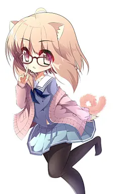 Q版动漫人物手绘插画涂鸦，二次元少女系列