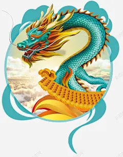 龙抬头装饰手绘插画 页面网页 平面电商 创意素材