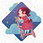 Little Girl and Stars