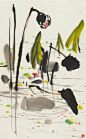 吴冠中花鸟动物作品欣赏