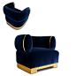 DESIGNER ROLLBACK GOLD DETAILED ARMCHAIRS | Taylor Llorente Furniture