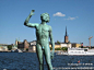 世上最自恋的裸男雕像：斯德哥尔摩市政厅外拍雕塑——瑞典47, 行摄千里旅游攻略