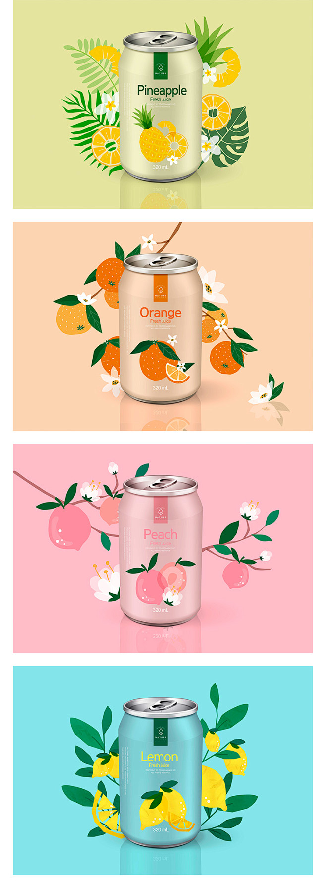 芒果蓝莓牛油果橙子水果饮料瓶子易拉罐包装...