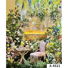 法式复古少女油画风景写真主播春日莫奈花园背景布直播间背景墙3d立体抖音网红拍照壁纸画艺术照氛围感新款-tmall.com天猫