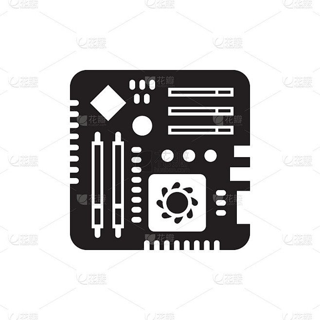 主板图标在向量。标识;