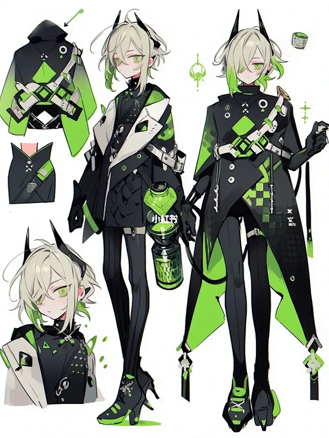 角色｜骑士服｜红绿紫魔-花瓣网