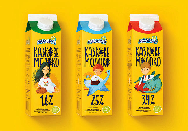 乌克兰Fairy Milk牛奶包装设计欣...