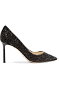 Jimmy Choo | Romy 亮片金葱皮革高跟鞋 | NET-A-PORTER.COM
