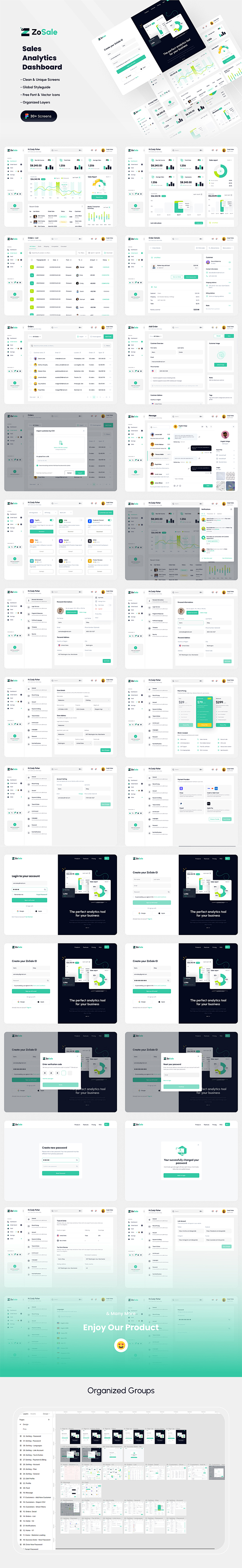 #Web模板# 销售电子商务网站web ui源文件dashboard仪表板订单 fig模板